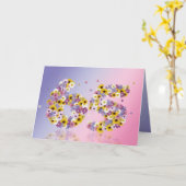 花文付き65thバースデーカード カード (黄色い花)