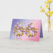 花文付き66thバースデーカード カード (黄色い花)