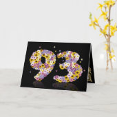 花文付き93歳の誕生日カード カード (黄色い花)