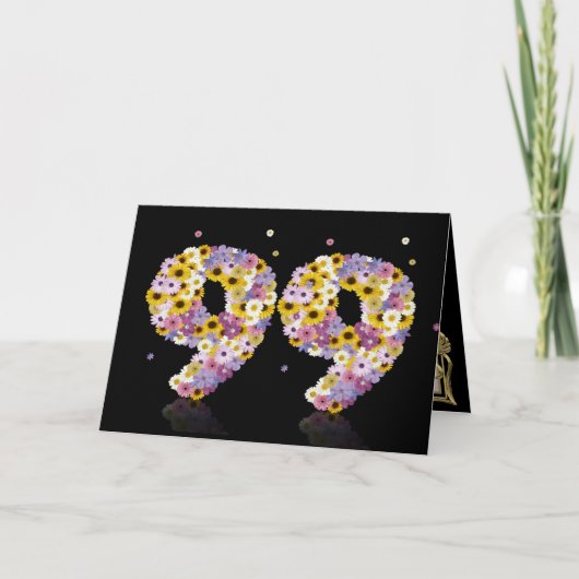 花文付き99thバースデーカード カード (正面)