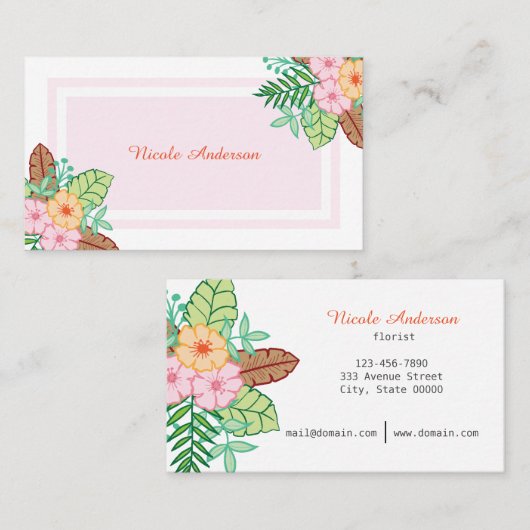 花文名刺 名刺 (正面/裏面)