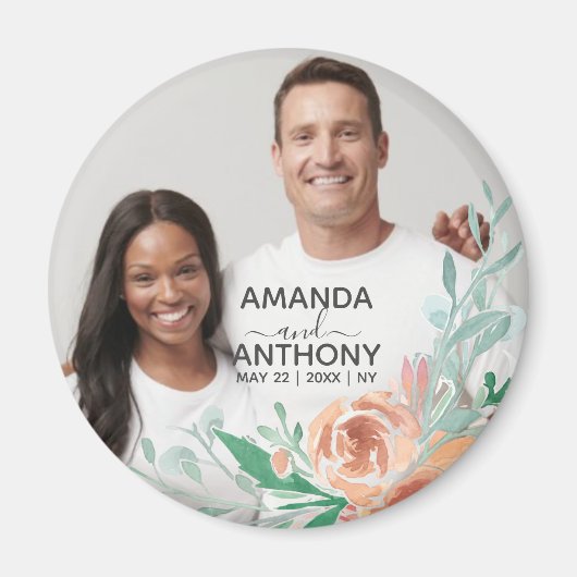 花文字とカスタムフォトマグネット マグネット (正面)