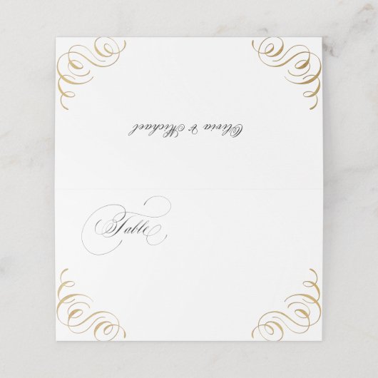 花文字カリグラフィー ヴィンテージ ウェディング プレイスクカード プレイスカード (外部開封)