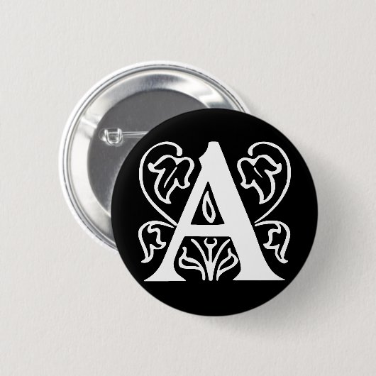 花文字A 缶バッジ (正面&裏面)