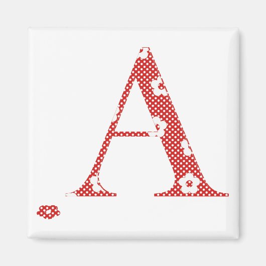 花文文字A (赤) マグネット (正面)