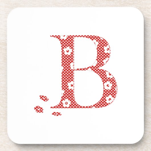 花文文字B （赤） コースター (正面)