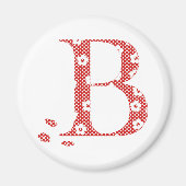 花文文字B （赤） マグネット (正面)
