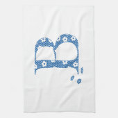 花文文字B （青） キッチンタオル (縦)