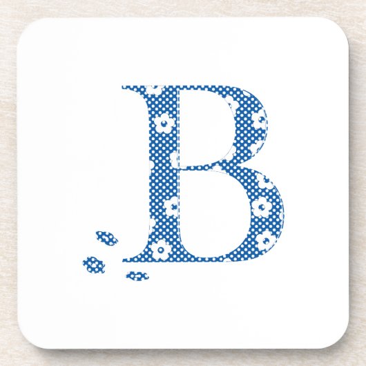 花文文字B （青） コースター (正面)