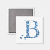 花文文字B (青) マグネット (正面/裏面)