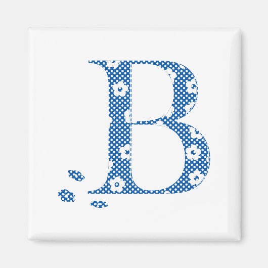 花文文字B (青) マグネット (正面)