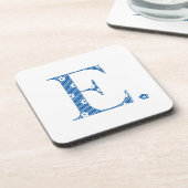 花文文字E（青） コースター (左側)