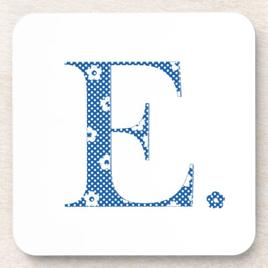 花文文字E（青） コースター (正面)