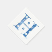 花文文字H （青） スタンダードカクテルナプキン (角)