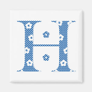 花文文字H (青) マグネット