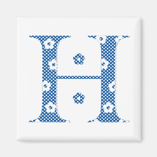 花文文字H (青) マグネット (正面)