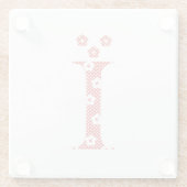 花文文字I （赤） ガラスコースター (裏面)