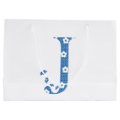 花文文字J （青） ラージペーパーバッグ (裏面)