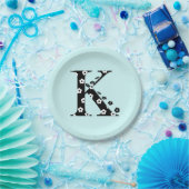 花文文字K ペーパープレート (パーティー)