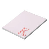 花文文字K（赤） ノートパッド (回転)