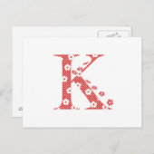 花文文字K（赤） ポストカード (正面/裏面)