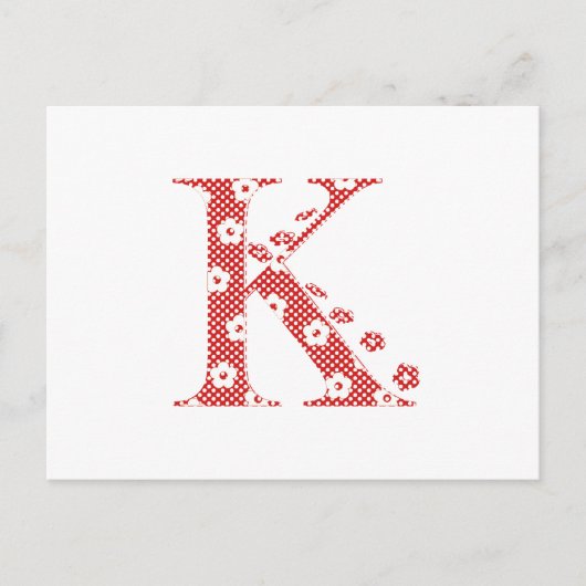 花文文字K（赤） ポストカード (正面)