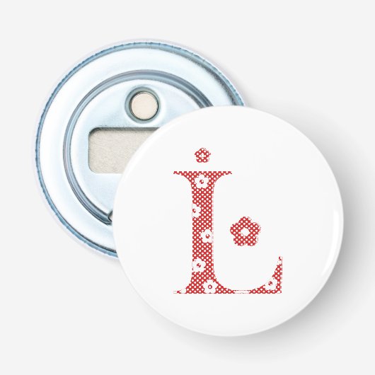 花文文字L（赤） 栓抜き (正面)