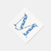 花文文字M（青） スタンダードカクテルナプキン (角)