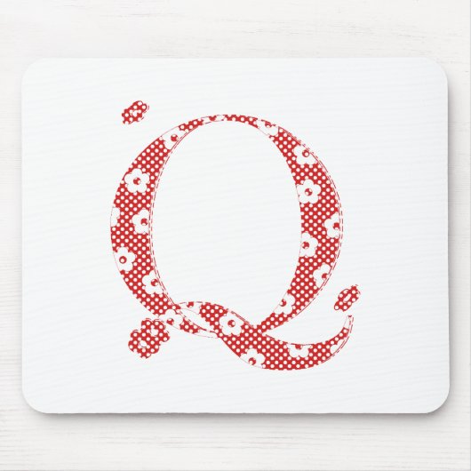 花文文字Q(赤) マウスパッド (正面)