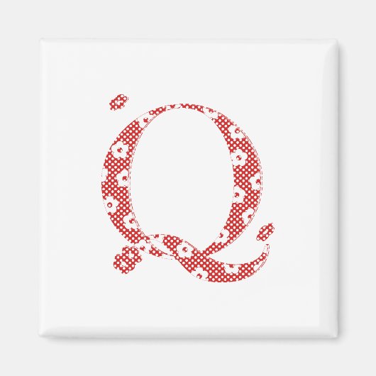 花文文字Q (赤) マグネット (正面)