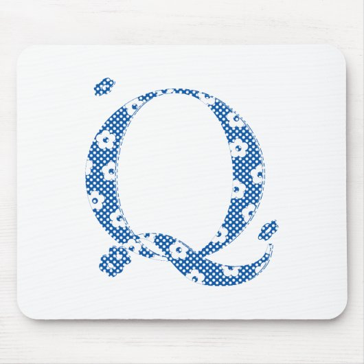 花文文字Q（青） マウスパッド (正面)