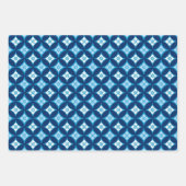 花文様付き七宝（青、橙、ピンク） ラッピングペーパーシート (正面)