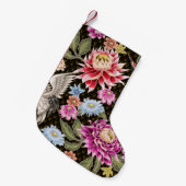 花日本のと白い鶴の模様 スモールクリスマスストッキング (正面 (吊り時))