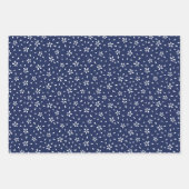 花日本のコイ魚白青クリーム ラッピングペーパーシート (正面3)