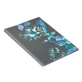 花日本のティール（緑がかった色）トウペグレイ ノートブック (右側)