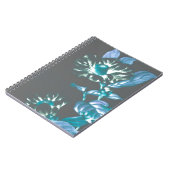 花日本のティール（緑がかった色）トウペグレイ ノートブック (左側)