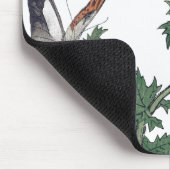 花日本の付き蝶カスタムイニシャル マウスパッド (コーナー)