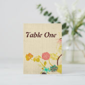 花日本の付き表の番号葉書 ポストカード (スタンド正面)