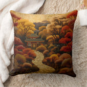 花日本の咲くさくらんぼの木々のある園路 クッション (ブランケット)