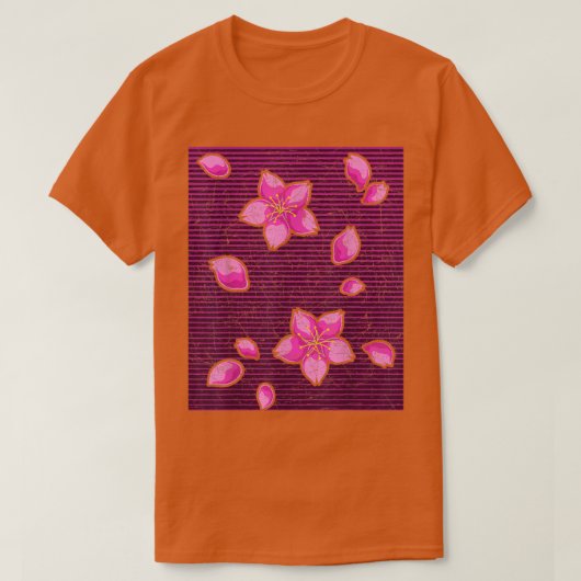 花日本の咲桜気化波さくらんぼBl Tシャツ (デザイン正面)