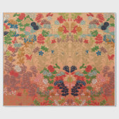 花日本の扇模様 ラッピングペーパー (フラット)