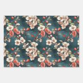 花日本の柄3包み紙 ラッピングペーパーシート (正面3)