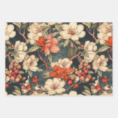 花日本の柄3包み紙 ラッピングペーパーシート (正面2)