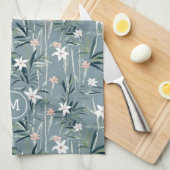 花日本の柄 キッチンタオル (四つ折り)