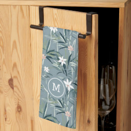 花日本の柄 キッチンタオル