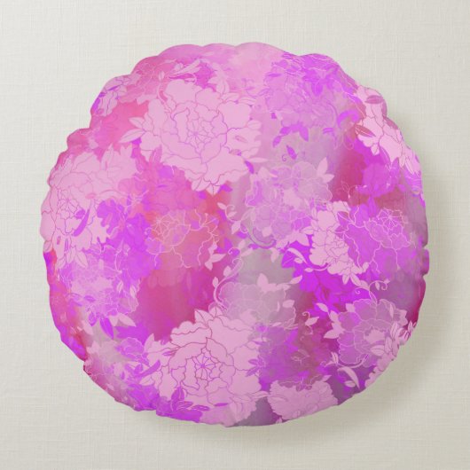 花日本の色 ラウンドクッション (正面)