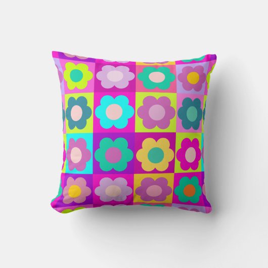 花明るい着色されたポップアート クッション (正面)