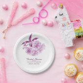 花春紫色のメイブブライダルシャワー ペーパープレート (パーティー)