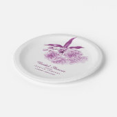 花春紫色のメイブブライダルシャワー ペーパープレート (アングル)