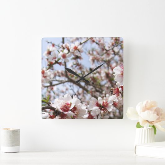 花時計 スクエア壁時計 (ホーム)